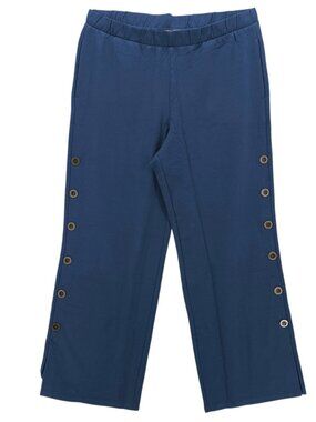 NEW SOFT SURROUNDINGS Lounge Pants Sweatpants Wide Leg Starry Night Blue LARGE